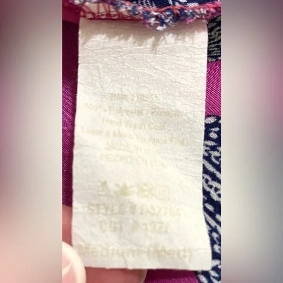 Freshine Womens M Purple Floral Paisley Satin Tunic Top Boho Coastal Cowgirl - Picture 13 of 13